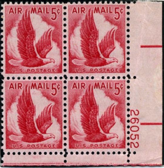 Scott C50 Eagle In Flight 5 Cent Airmail Stamp Plate Block