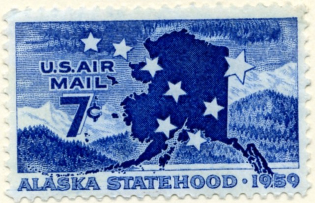 Scott C53 Alaska Statehood 7 Cent Airmail Stamp a