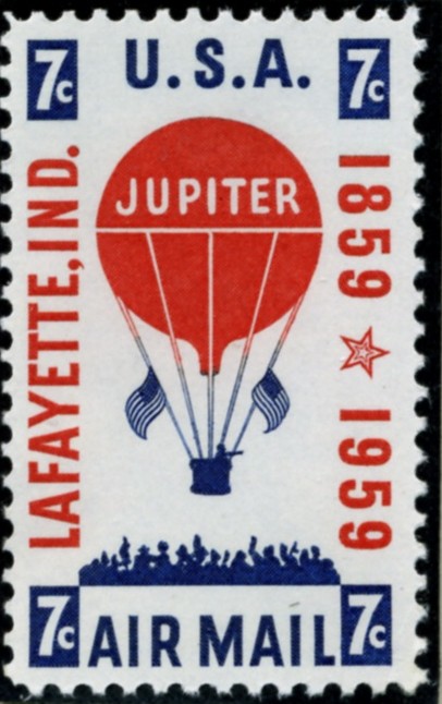 Scott C54 Balloon Jupiter 7 Cent Airmail Stamp