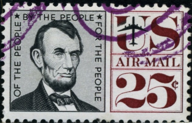 Scott C59 Abraham Lincoln 25 Cent Airmail Stamp
