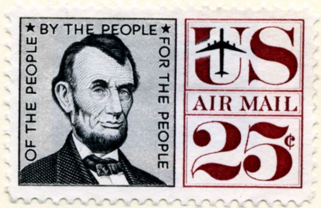 Scott C59 Abraham Lincoln 25 Cent Airmail Stamp a