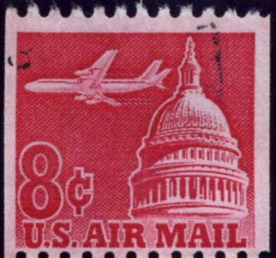 Scott C64 Jetliner Over Capitol 8 Cent Airmail Stamp