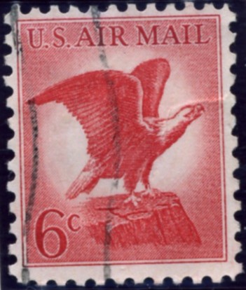 Scott C67 Eagle Perched on Rock 6 Cent Airmail Stamp