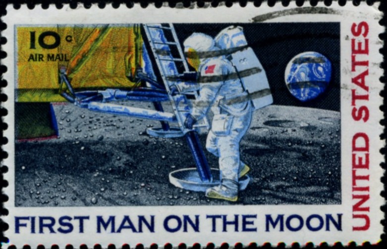 Scott C76 First Man On The Moon 10 Cent Airmail Stamp