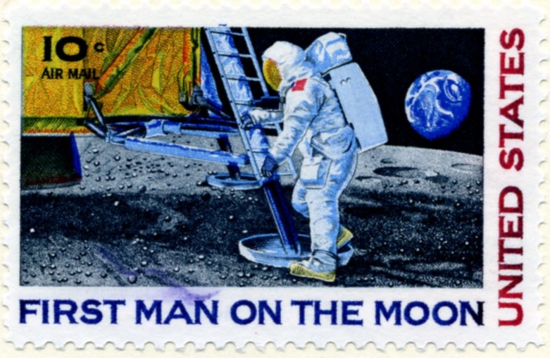 Scott C76 First Man On The Moon 10 Cent Airmail Stamp a