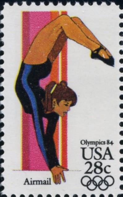 Scott C101 Summer Olympics Gymnastics 28 Cent Airmail Stamp
