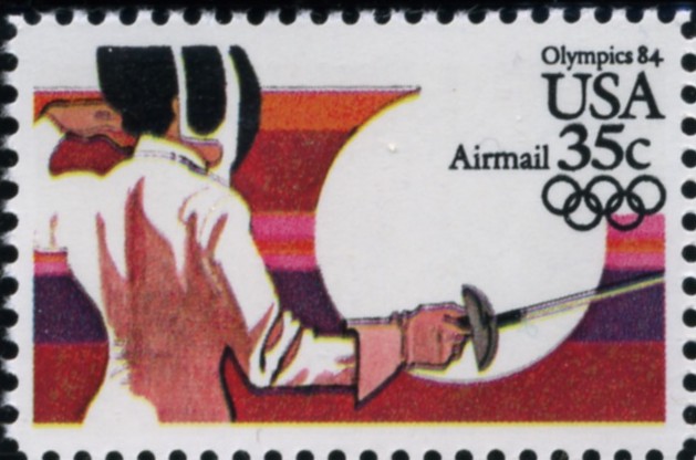 Scott C109 Summer Olympics Fencing 35 Cent Airmail Stamp