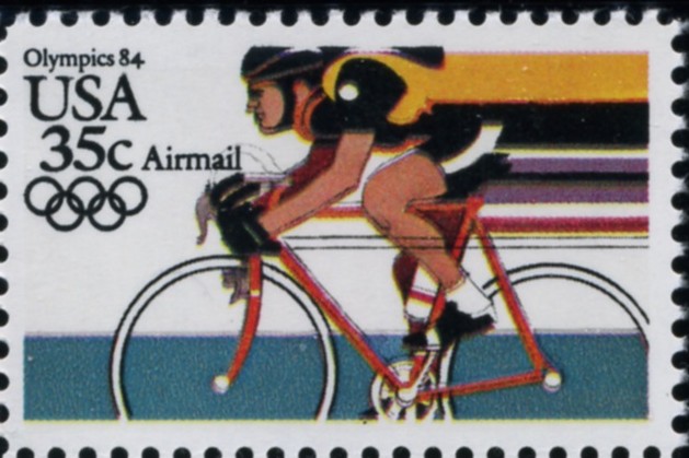 Scott C110 Summer Olympics Cycling 35 Cent Airmail Stamp