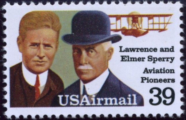 Scott C114 Lawrence and Elmer Sperry 39 Cent Airmail Stamp