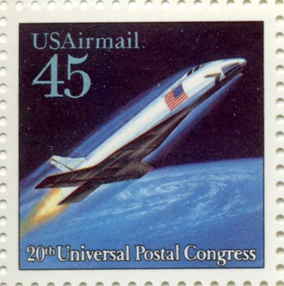 Scott C122 Space Travel Shuttle In Flight 45 Cent Airmail Stamp