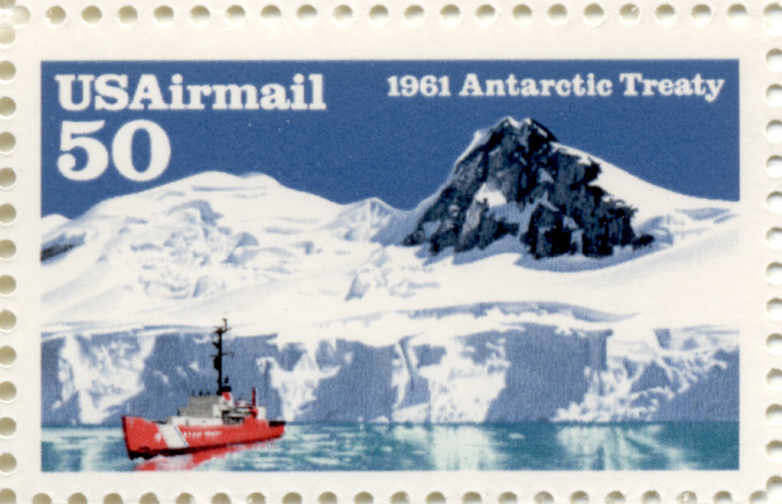 Scott C130 1961 Antarctic Treaty 50 Cents Airmail Stamp
