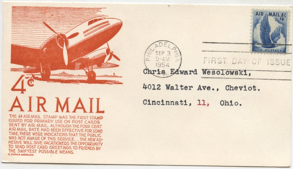 Scott C48 Eagle In Flight 4 Cent Airmail Stamp First Day Cover