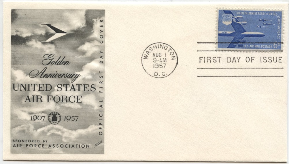 Scott C49 Air Force 50th Anniversary 6 Cent Airmail Stamp First Day Cover
