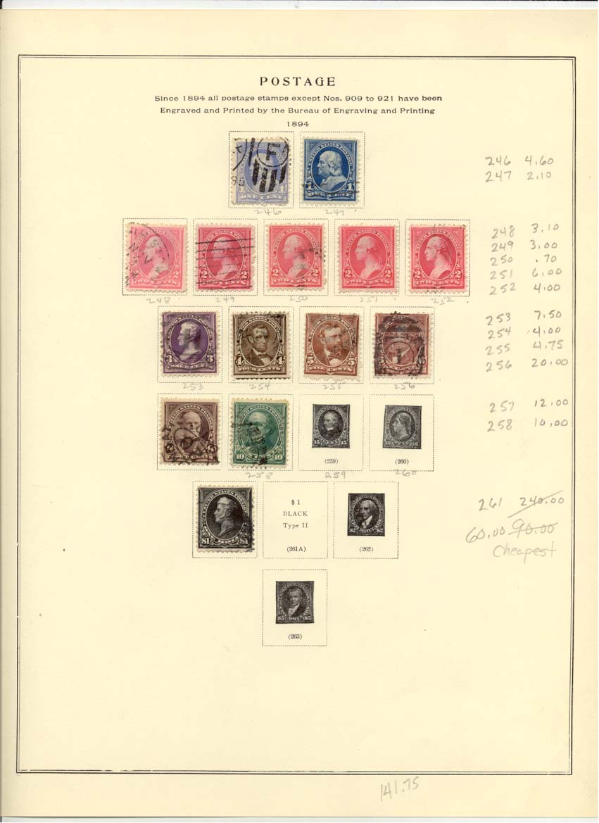 Postage Stamps Scott 246 247 248 249 250 251 252 253 254 255 256 257 258 261