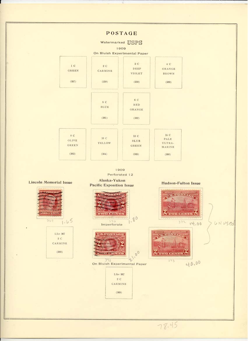 Postage Stamps Scott 367 370 372 371 373