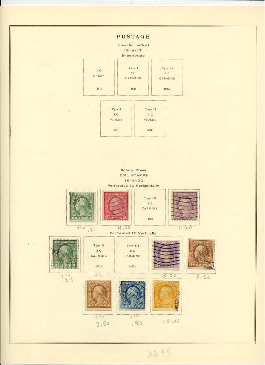 Postage Stamps Scott 486 487 489 490 493 494 495 496 497