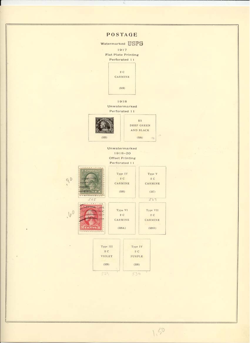 Postage Stamps Scott 525 and 528