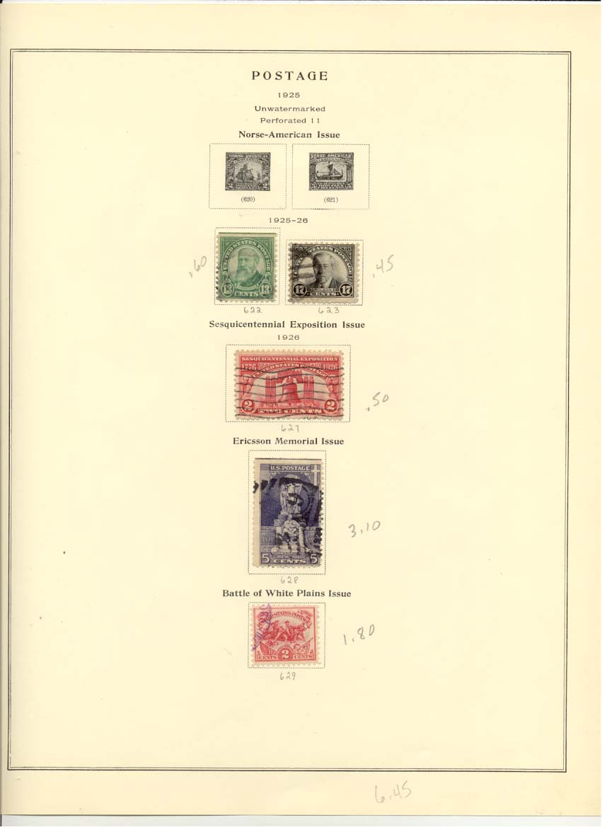 Postage Stamps Scott 622 623 627 628 629