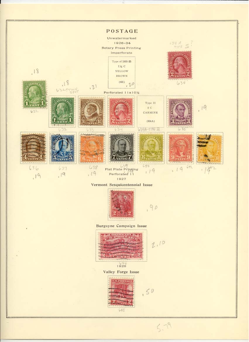 Postage Stamps Scott 632 633 634 635 636 637 638 639 640 641 642 643 644 645