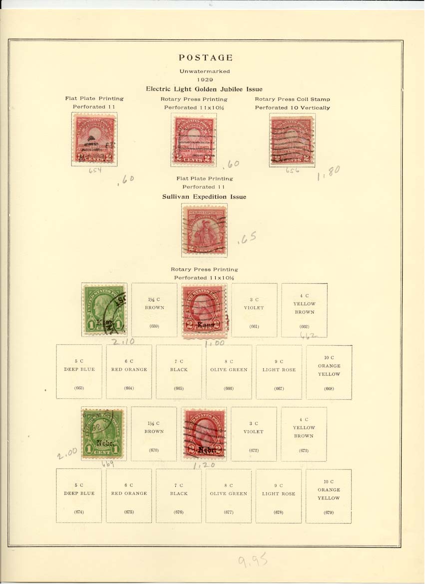 Postage Stamps Scott 654 655 656 657 658 660 669 671