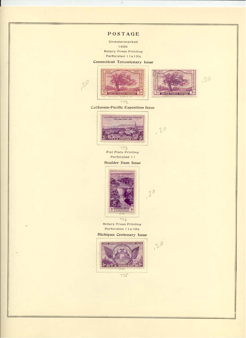 Postage Stamps Scott 772 773 774 775