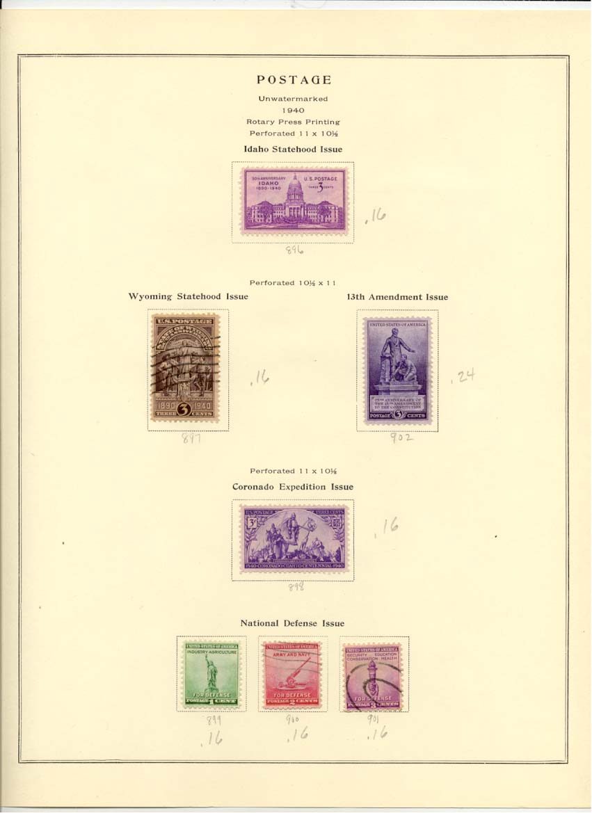 Postage Stamps Scott 896 897 902 898 899 900 901