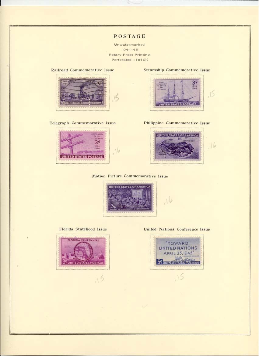 Postage Stamps Scott 922 923 924 925 926 927 928