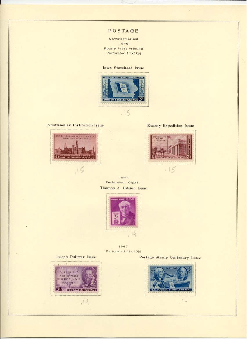 Postage Stamps Scott 942 943 944 945 946 947