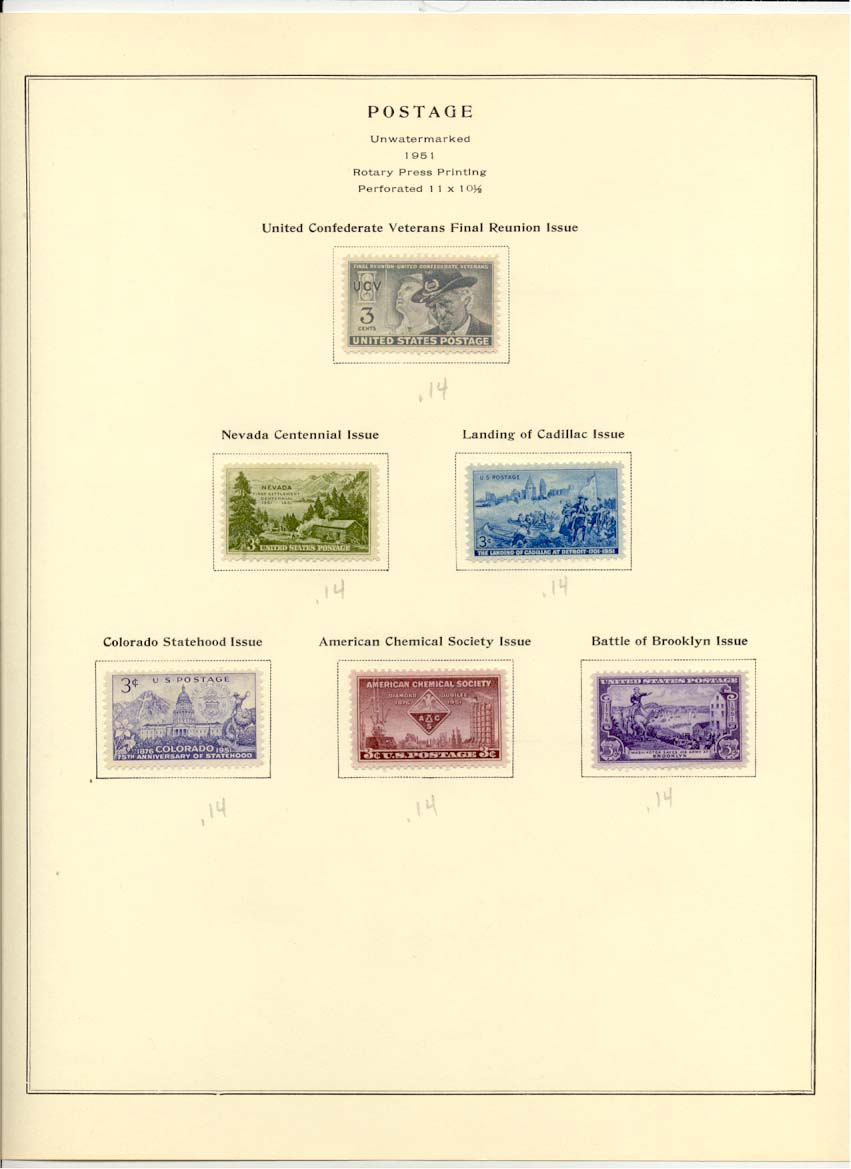 Postage Stamps Scott 998 999 1000 1001 1002 1003