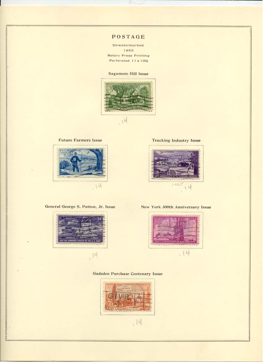 Postage Stamps Scott 1023 1024 1025 1026 1027 1028