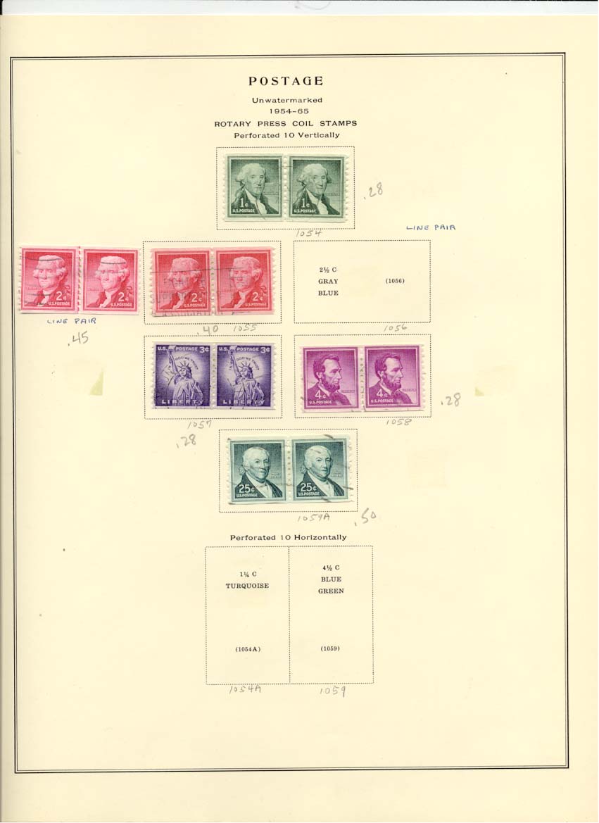 Postage Stamps Scott 1054 1055 1057 1058 1059A