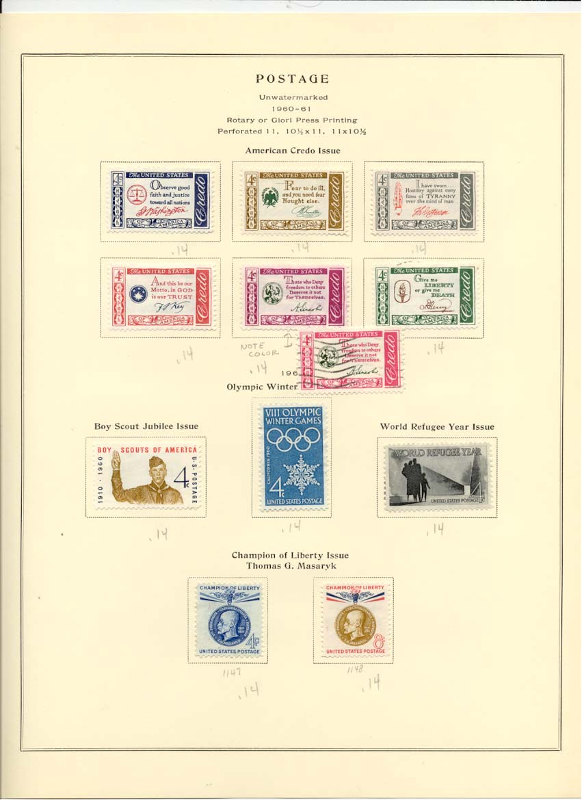 Postage Stamps Scott 1139 1140 1141 1142 1143 1144 1145 1146 1149 1147 1148