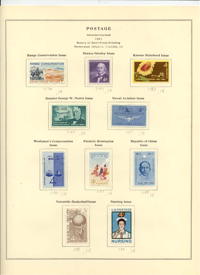 Postage Stamps Scott 1176 1177 1183 1184 1185 1186 1187 1188 1189 1190