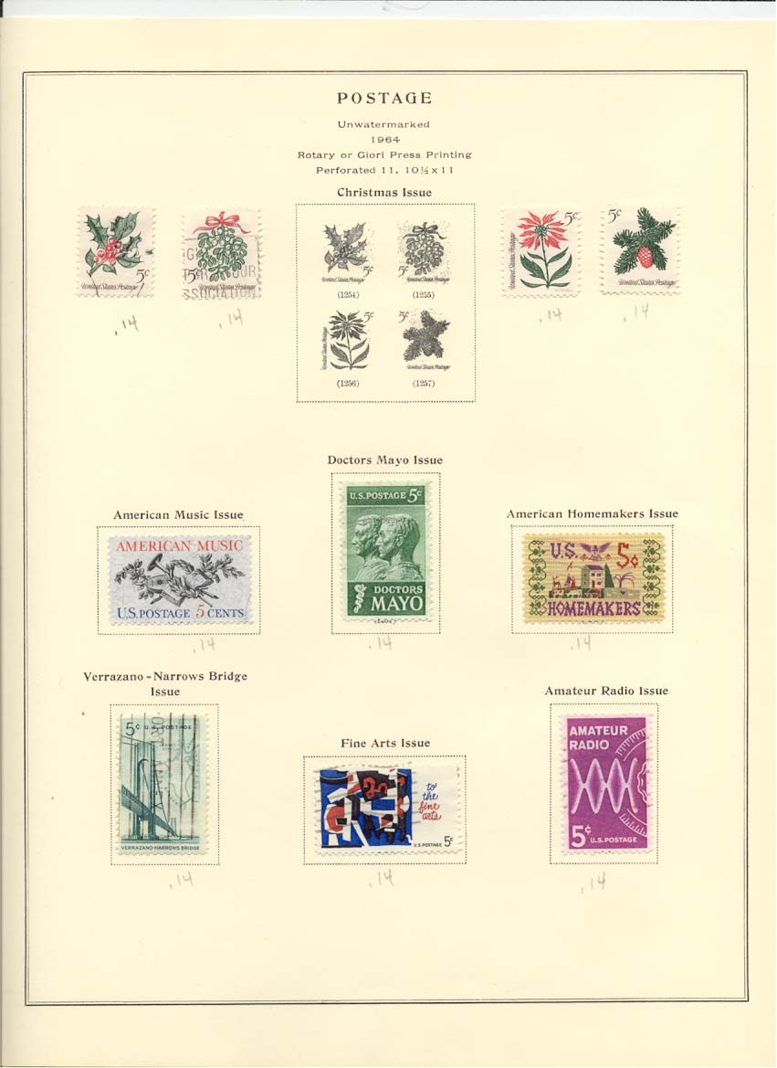 Postage Stamps Scott 1254 1255 1256 1257 1252 1251 1253 1258 1259 1260