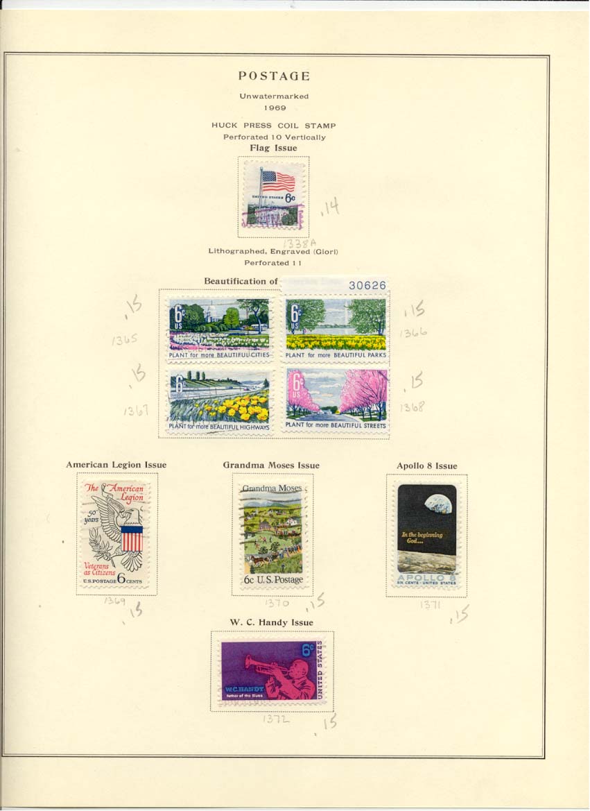 Postage Stamps Scott 1338A 1365 1366 1367 1368 1369 1370 1371 1372