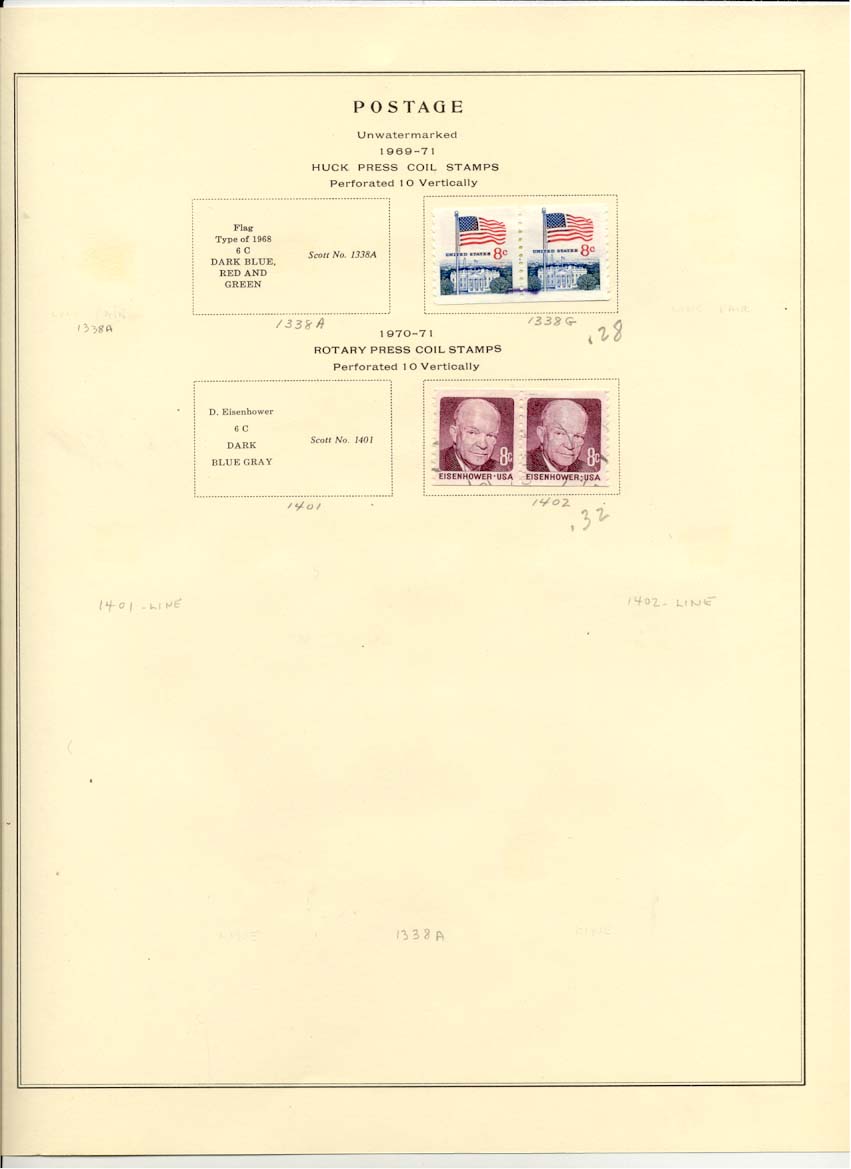 Postage Stamps Scott 1338G and 1402