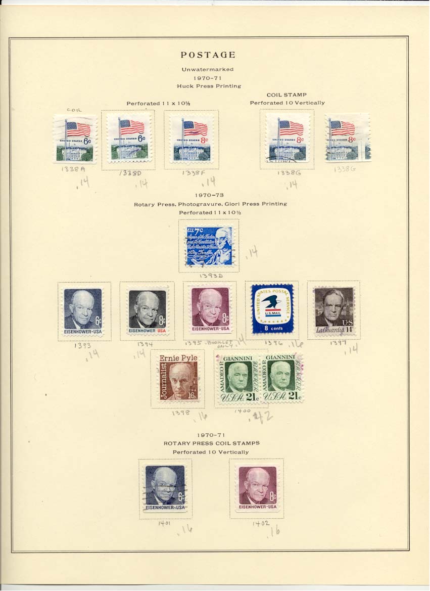 Postage Stamps Scott #1338A 1338D 1338F 1338G 1393D 1393 1394 1395 1396 1397 1398 1400 1401 1402