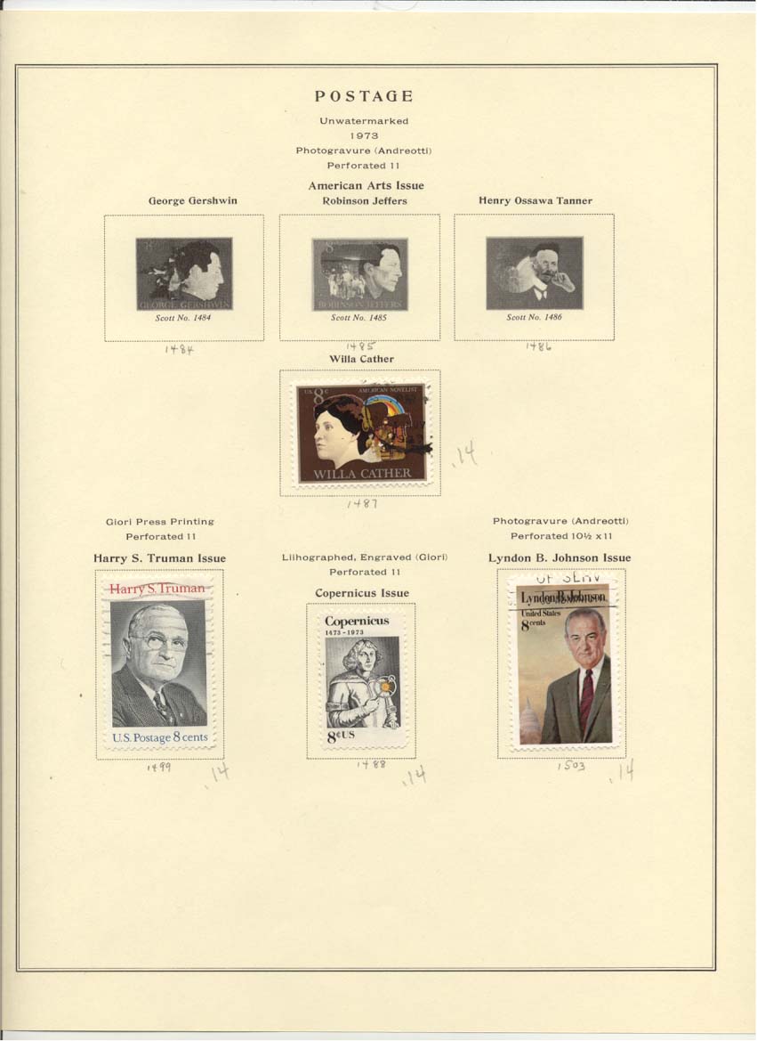 Postage Stamps Scott 1487 1499 1488 1503