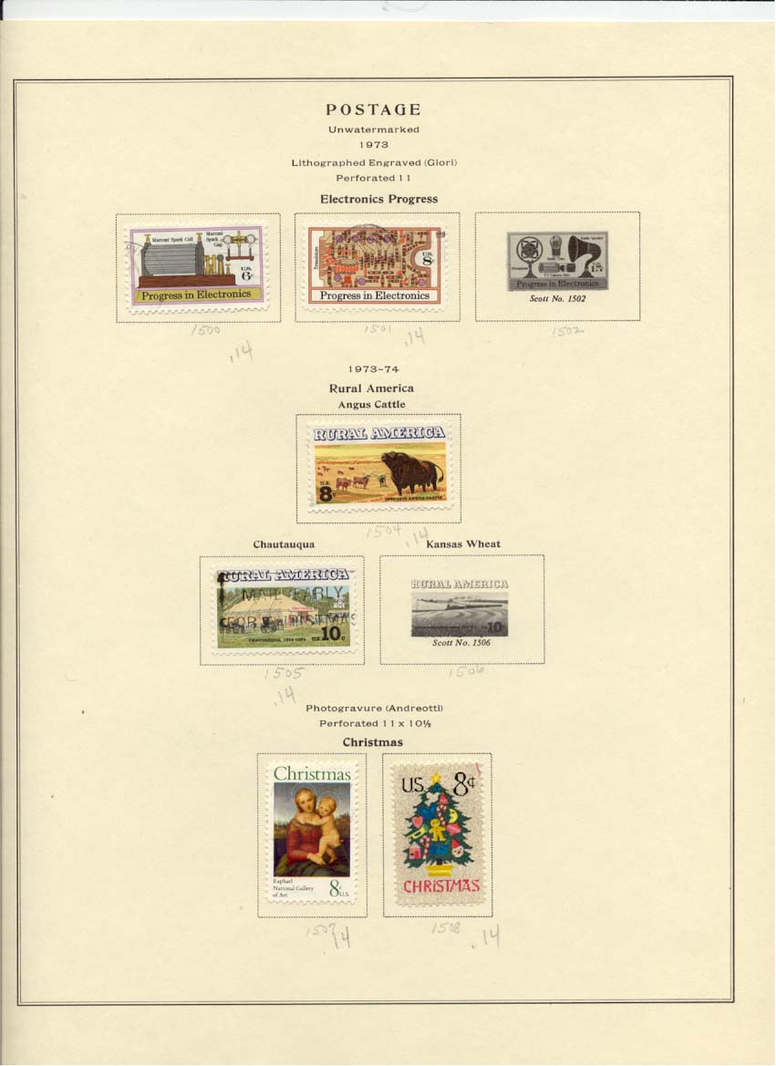 Postage Stamps Scott 1500 1501 1504 1505 1507 1508