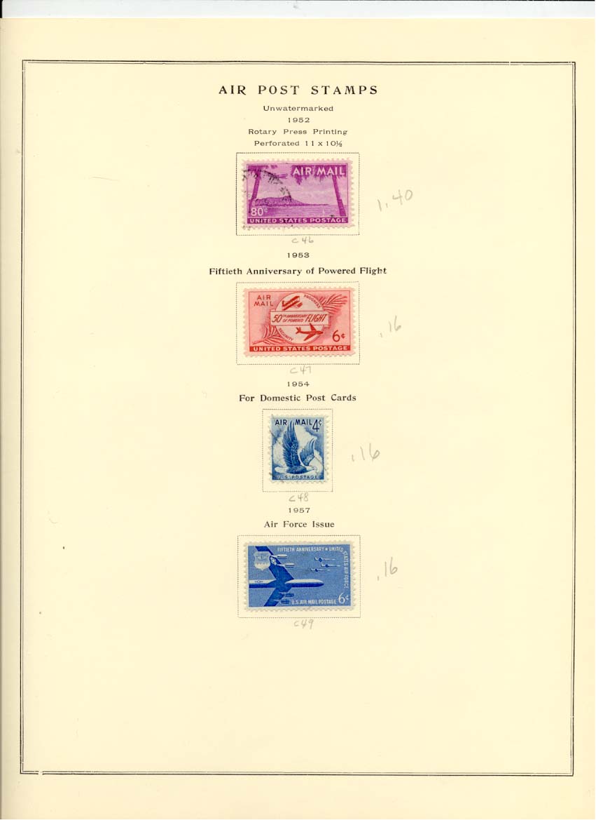 Air Post Air Mail Stamps Scott C46 C47 C48 C49