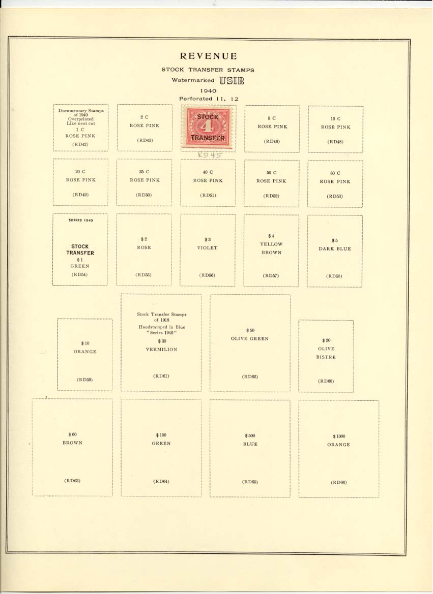 Stock Transfer Revenue Stamp Catalog RD45