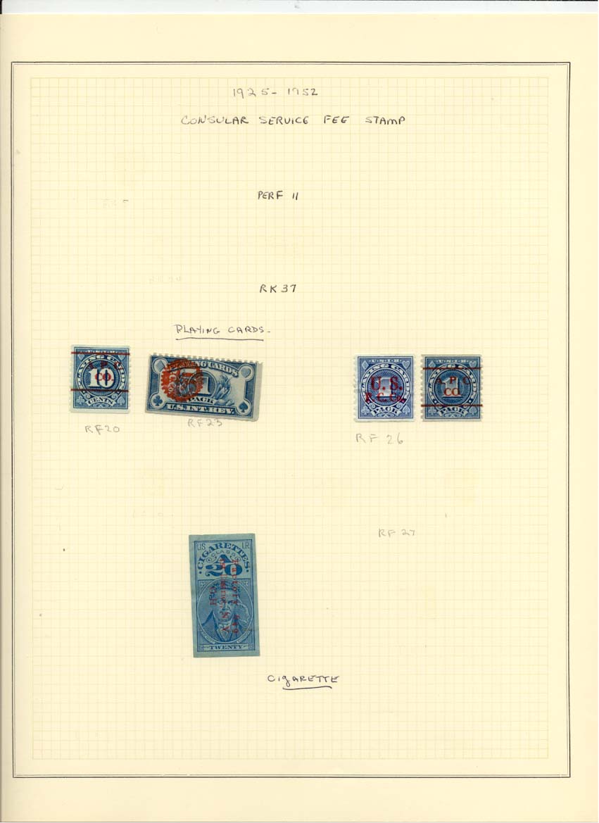 Playing Card Stamps Catalog RF20 RF23 RF26