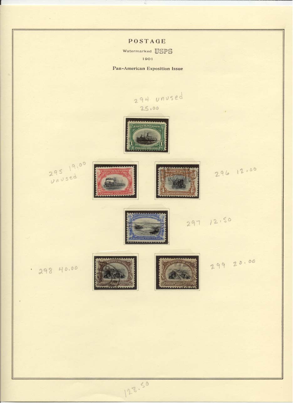 Postage Stamps Scott #294, 295, 296, 297, 298, 299