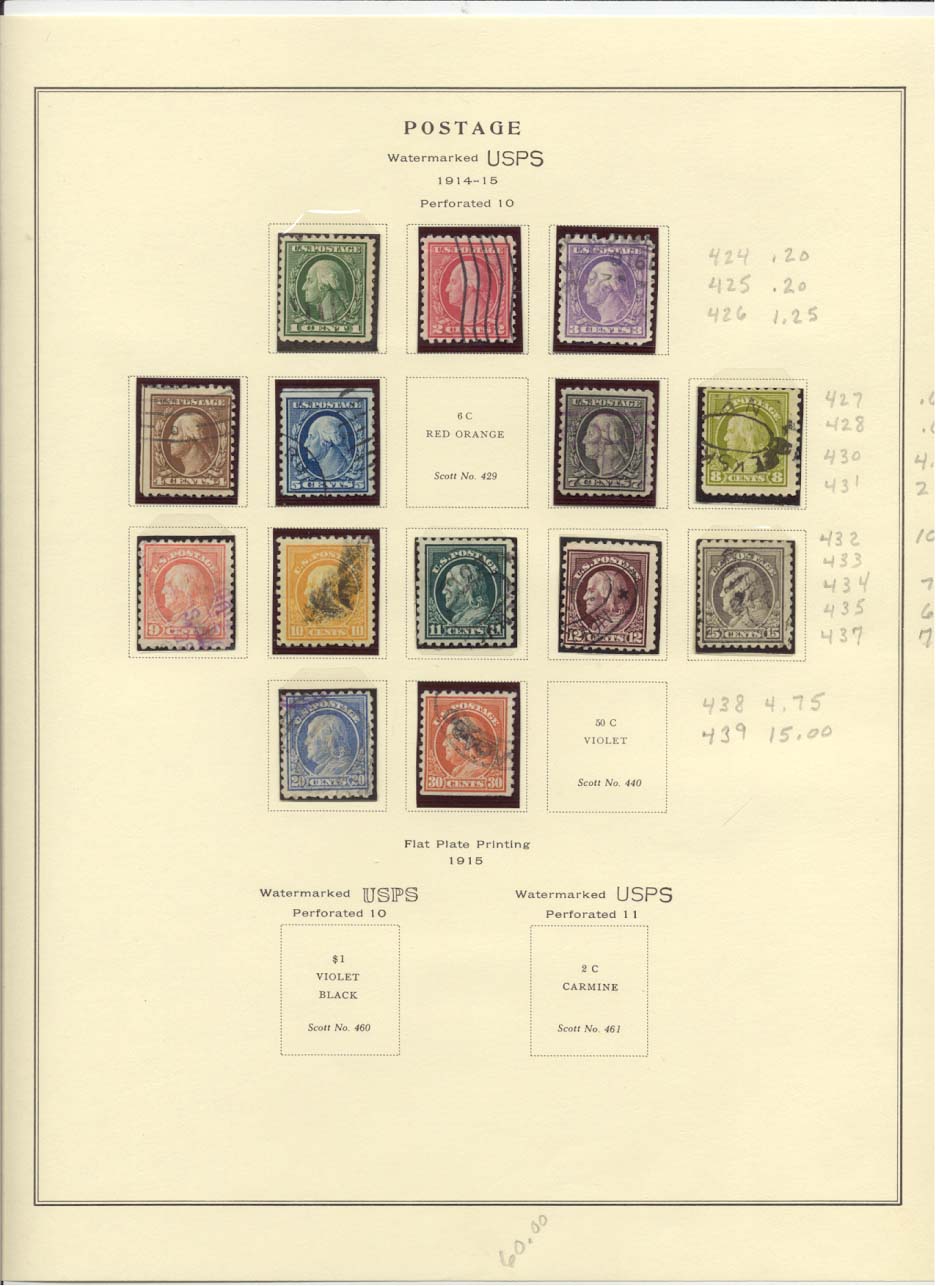 Postage Stamps Scott #424, 425, 426, 427, 428, 430, 431, 432, 433, 434, 435, 437, 438, 439