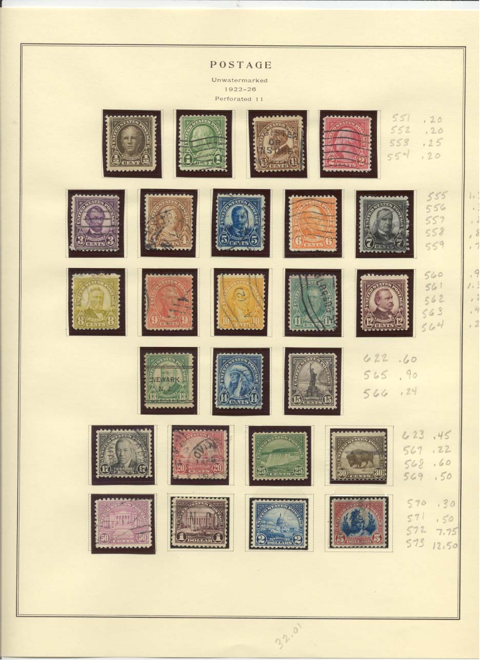 Postage Stamps Scott #551, 552, 553, 554, 555, 556, 557, 558, 559, 560, 561, 562, 563, 564, 622, 565, 566, 623, 567, 568, 569, 570, 571, 572, 573