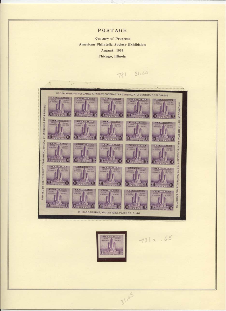 Postage Stamps Scott # 731 and 731a