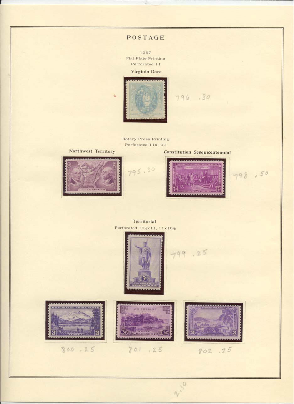 Postage Stamps Scott #796, 795, 798, 799, 800, 801, 802