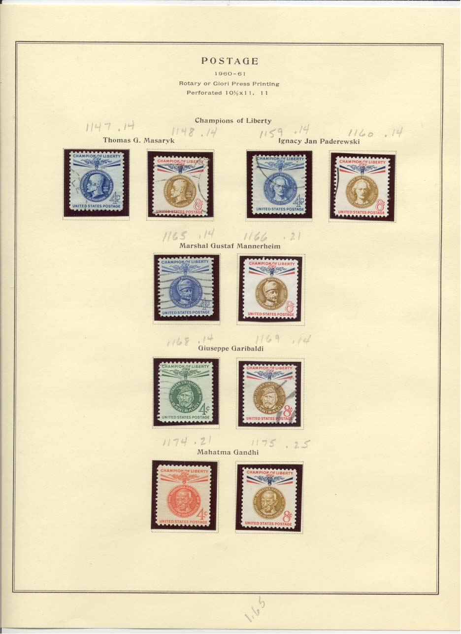 Postage Stamps Scott #1147, 1148, 1159, 1160, 1165, 1166, 1168, 1169, 1174, 1175