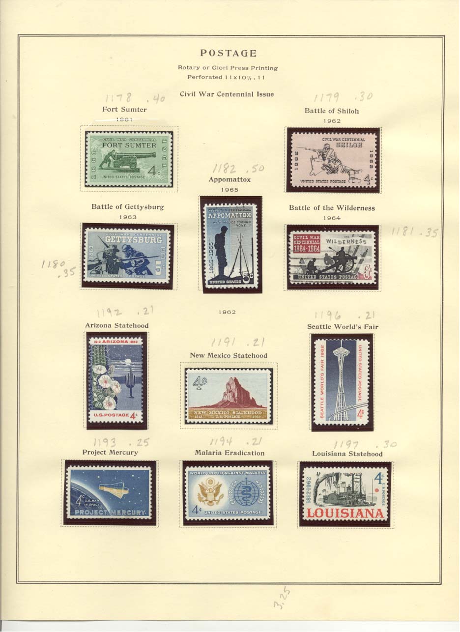 Postage Stamps Scott #1178, 1179, 1180, 1182, 1181, 1192, 1191, 1196, 1193, 1194, 1197