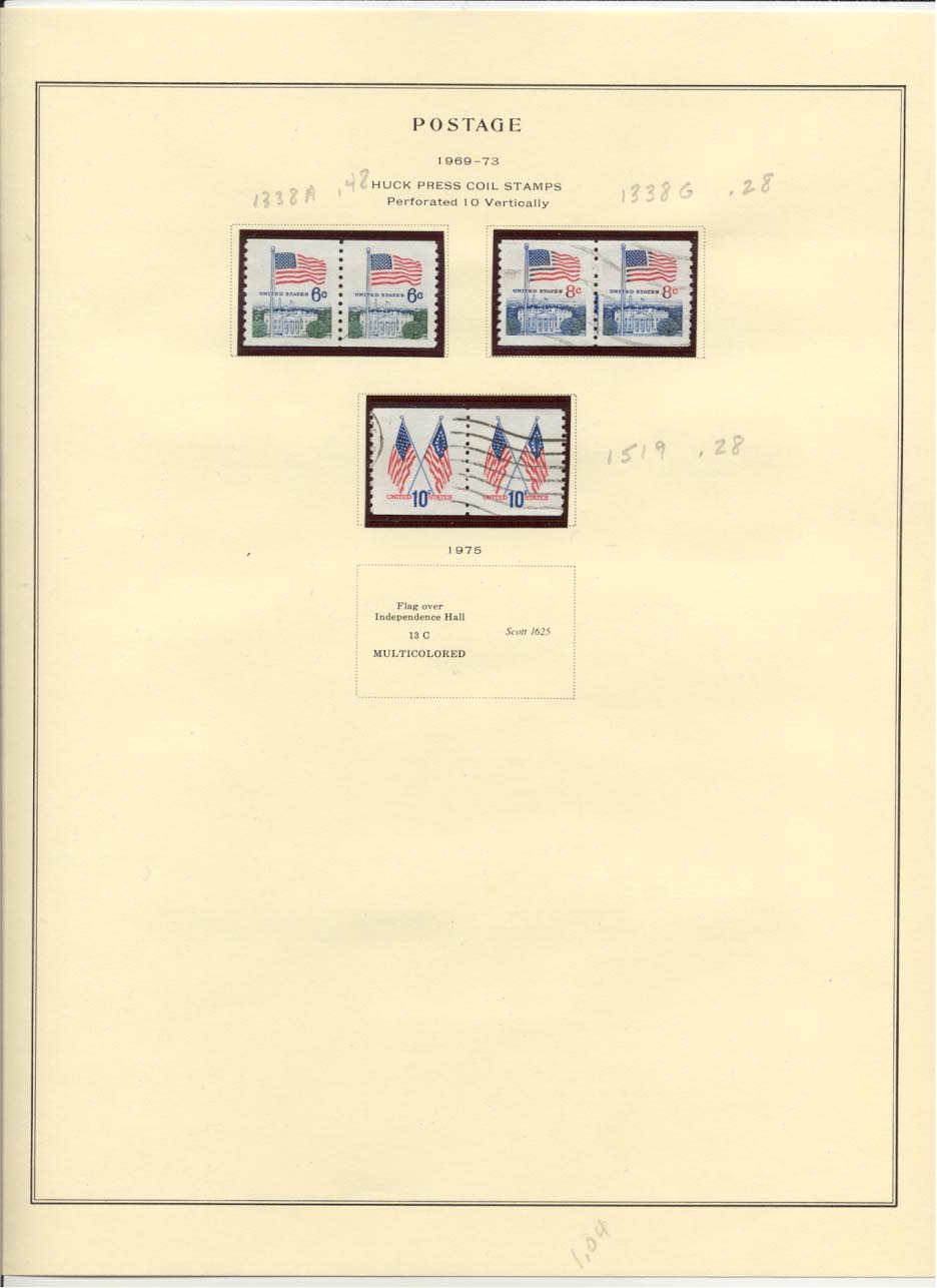 Postage Stamps Scott #1338A, 1338G, 1519